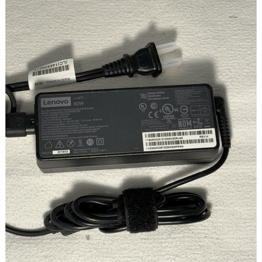 Lenovo 90W AC Power Adapter Charger 20V 4.5A ThinkPad ADLX90NCC2A